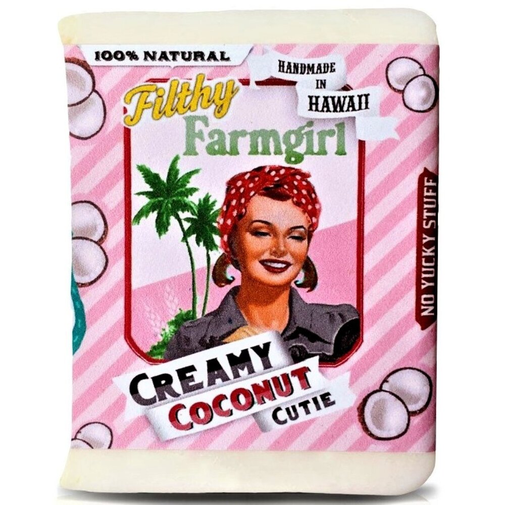 100% Natural Organic Soap. Creamy Coconut Cutie. Handmade in Hawaii. 7oz